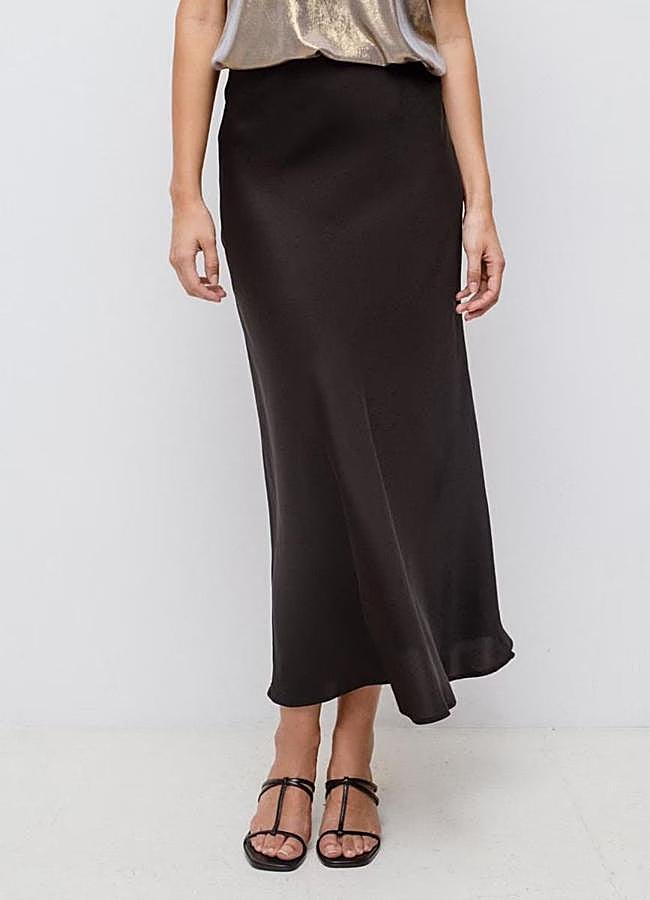 Imagen - Falda de satén color negro