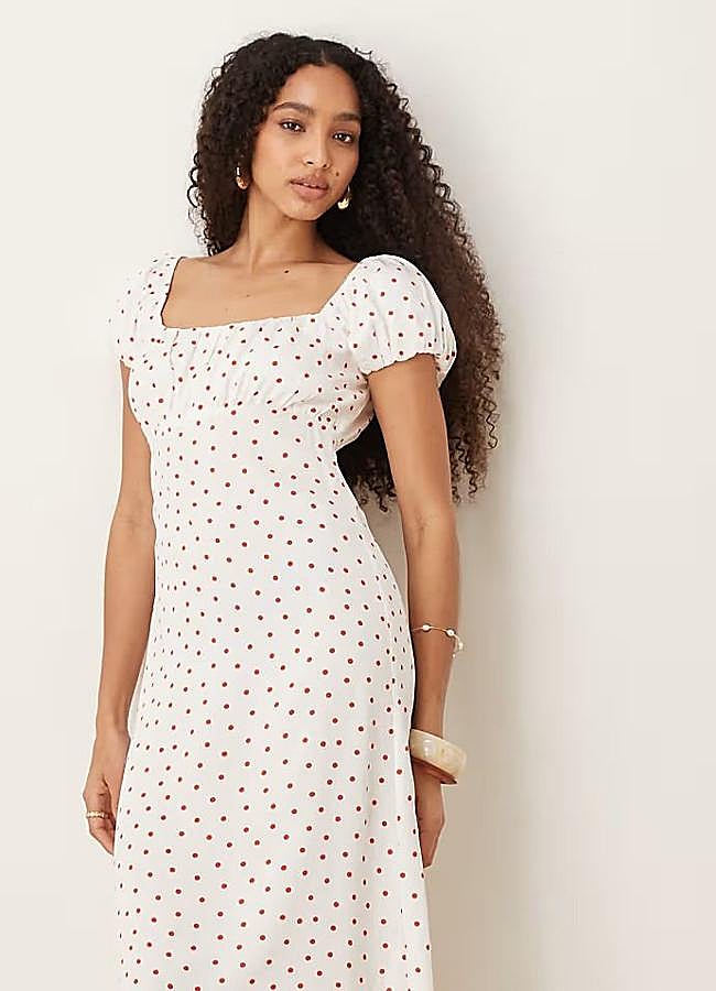 Imagen - Vestido midi de lunares romántico