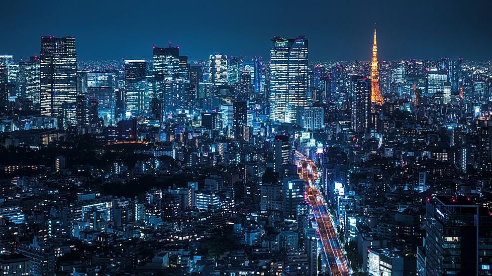 Vista nocturna de Tokio.