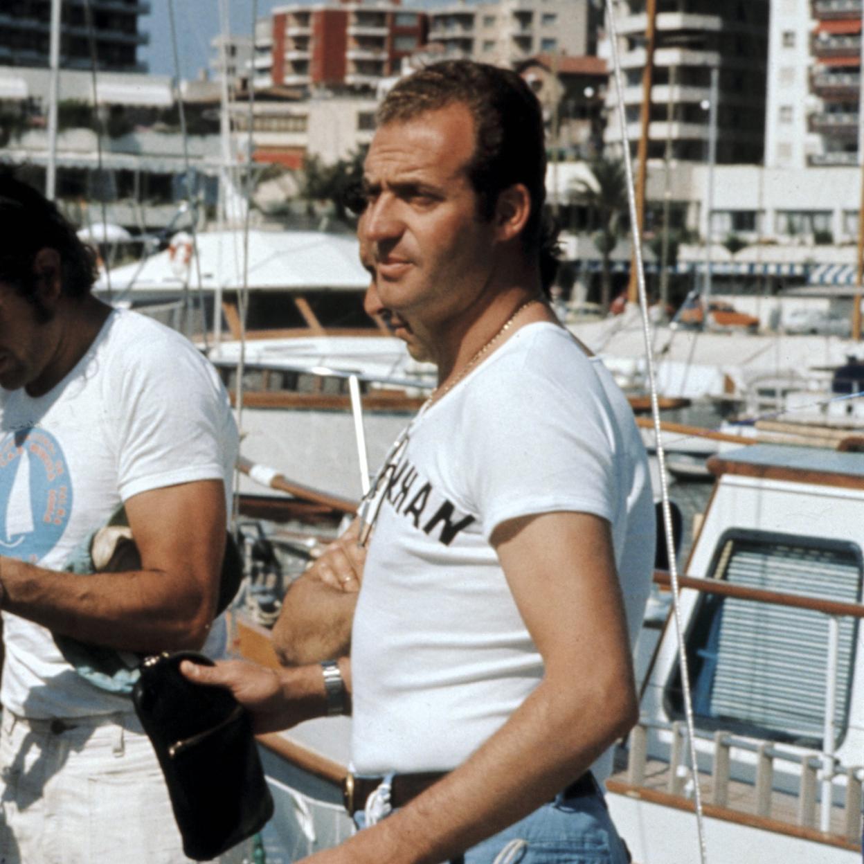 El rey Juan Carlos, fotografiado en Palma de Mallorca a finales de los años 70. 