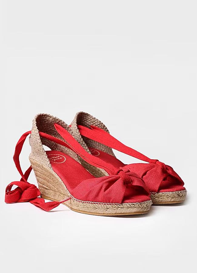 Imagen - Sandalias tipo alpargatas color rojo