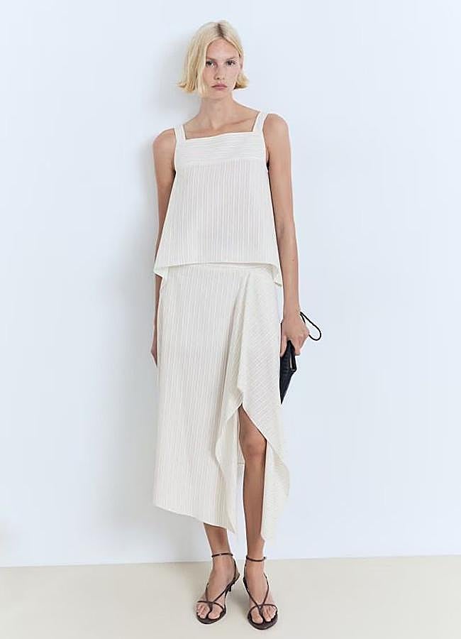 Imagen - Top fluido de lino blanco