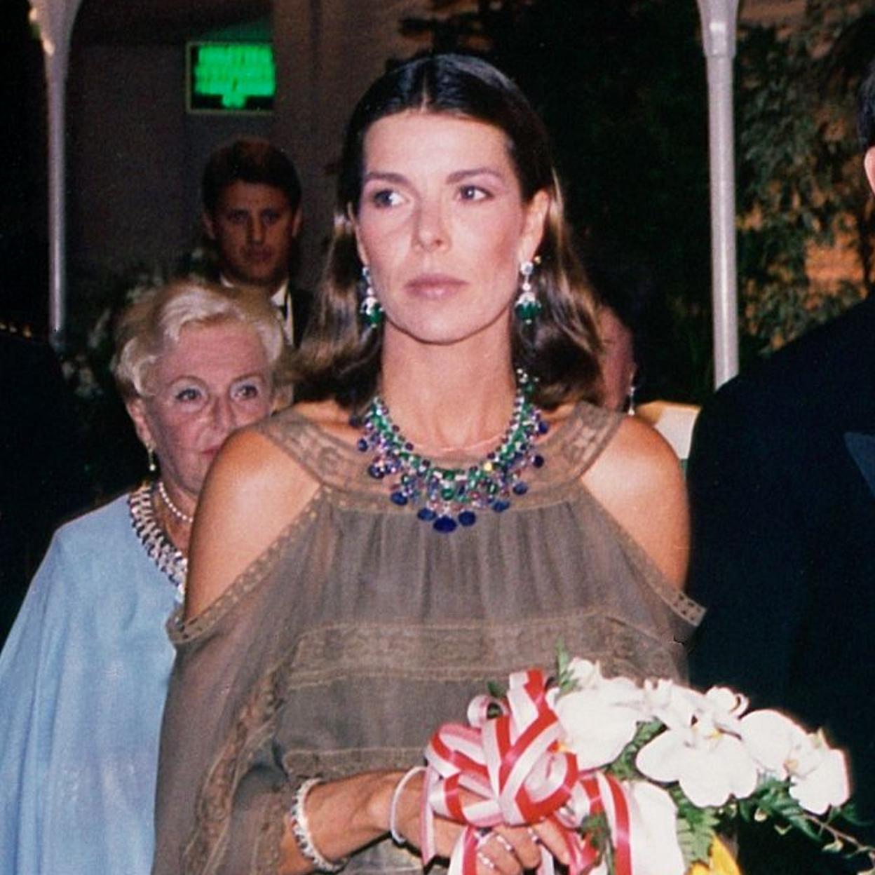 La princesa Carolina de Mónaco, luciendo el collar.