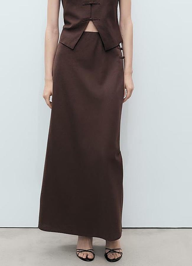 Imagen - Falda de lino recta y larga