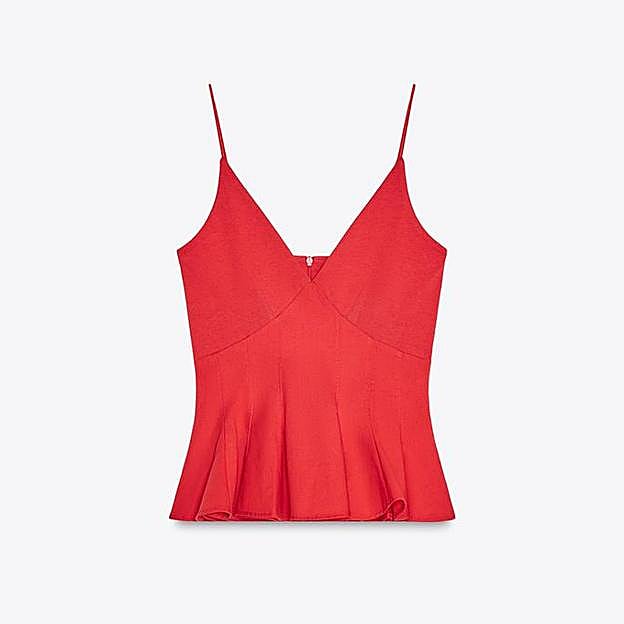 Top peplum combinado popelín (15,95€)