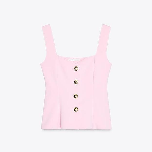 Top chaleco peplum stretch (19,95€)