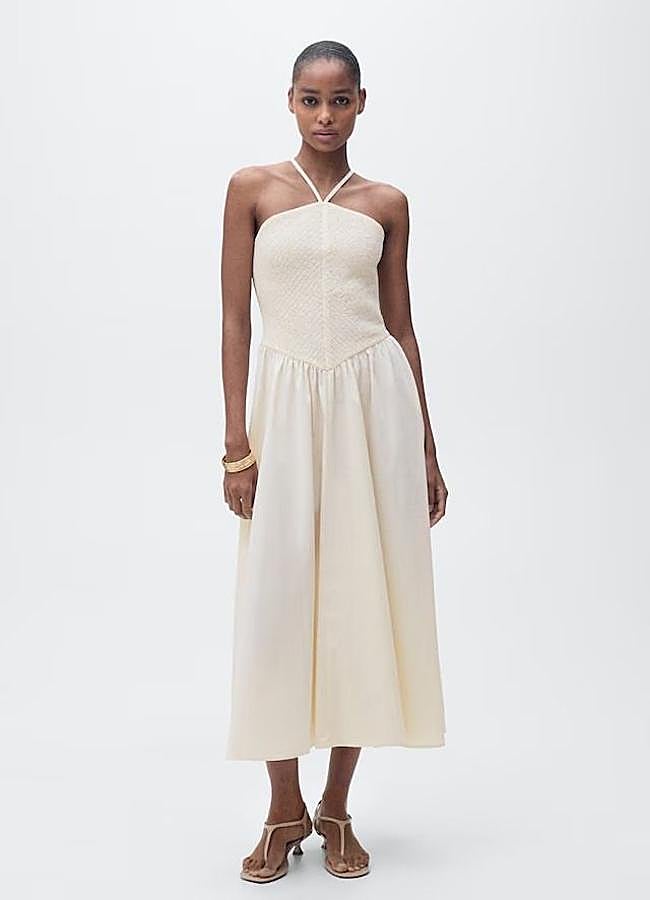 Imagen - Vestido halter combinado