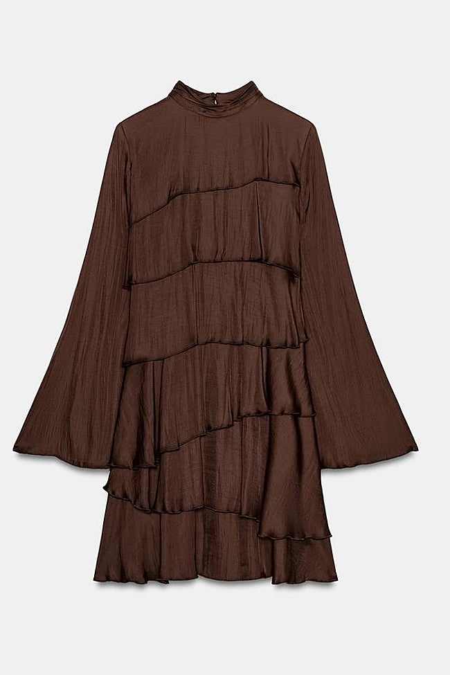 Vestido marrón de Zara (35,99 euros)