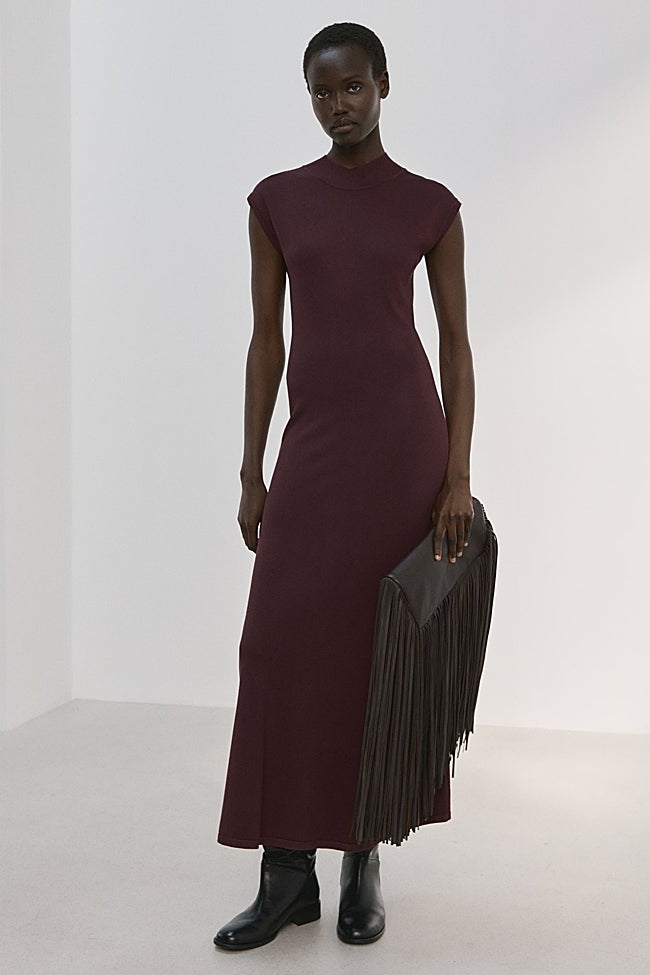 Vestido marrón de Mango (35,95 euros)