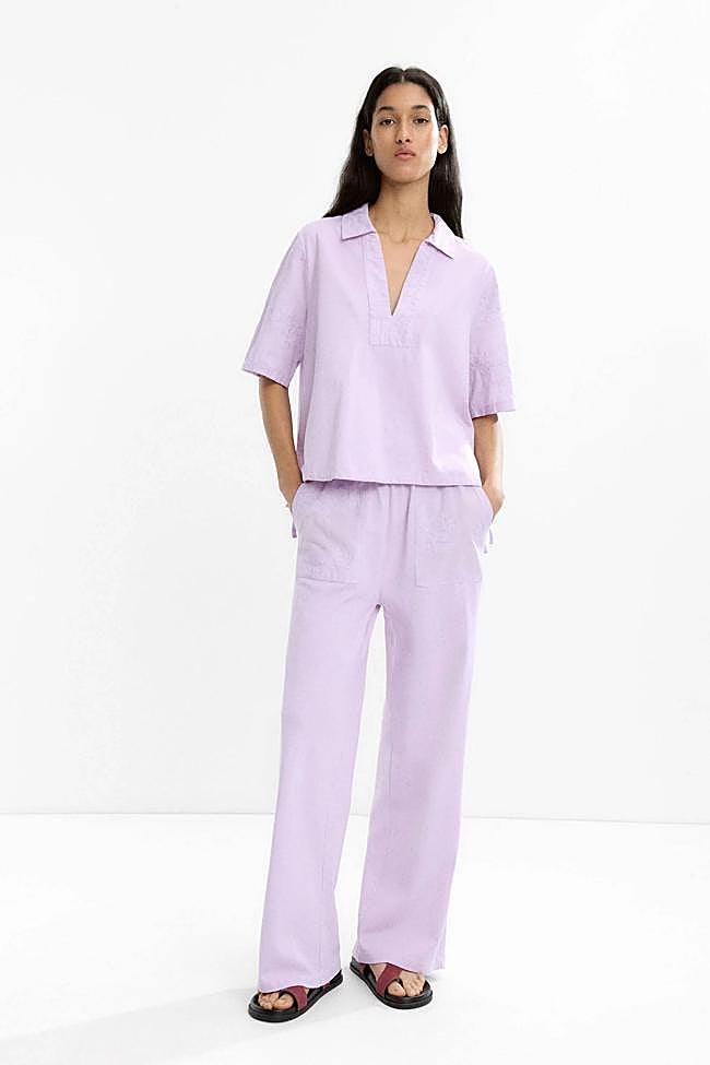 Pantalón 100 % algodón con bordado (9,99€) y Blusa con bordados 100% de algodón (9,99€)