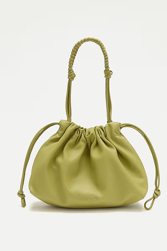 Bolso frunces en verde de Southern Cotton.