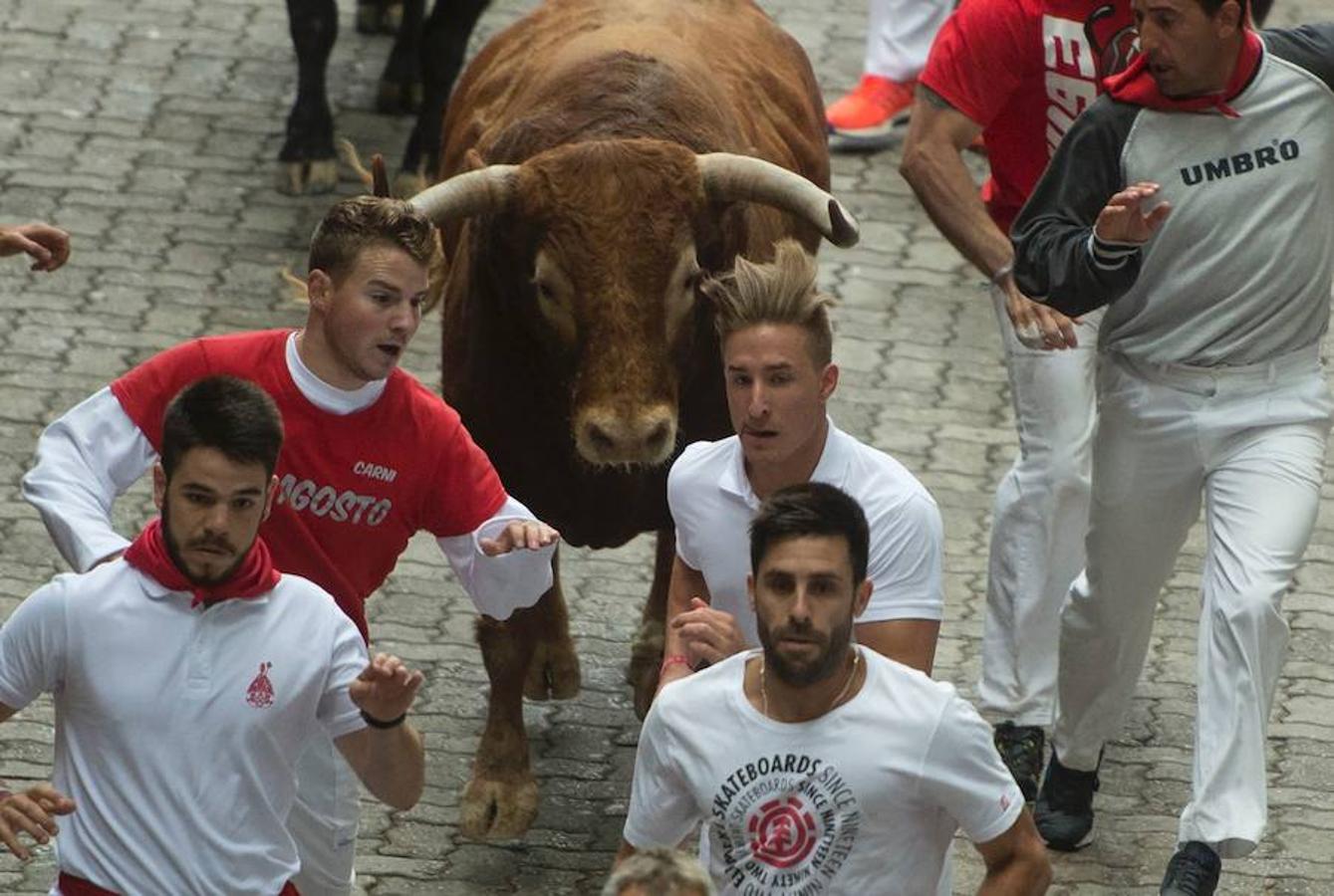 Los toros de Núñez del Cuvillo corren un encierro rápido y emocionante