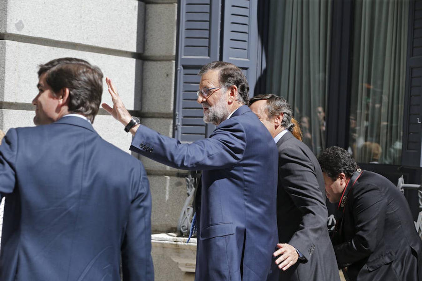 Mariano Rajoy, a su llegada al Congreso.