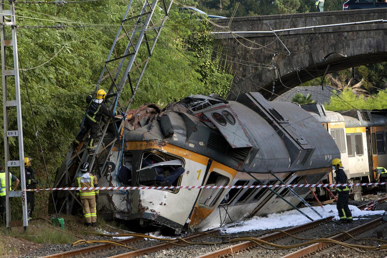 Descarrila un tren en O Porriño