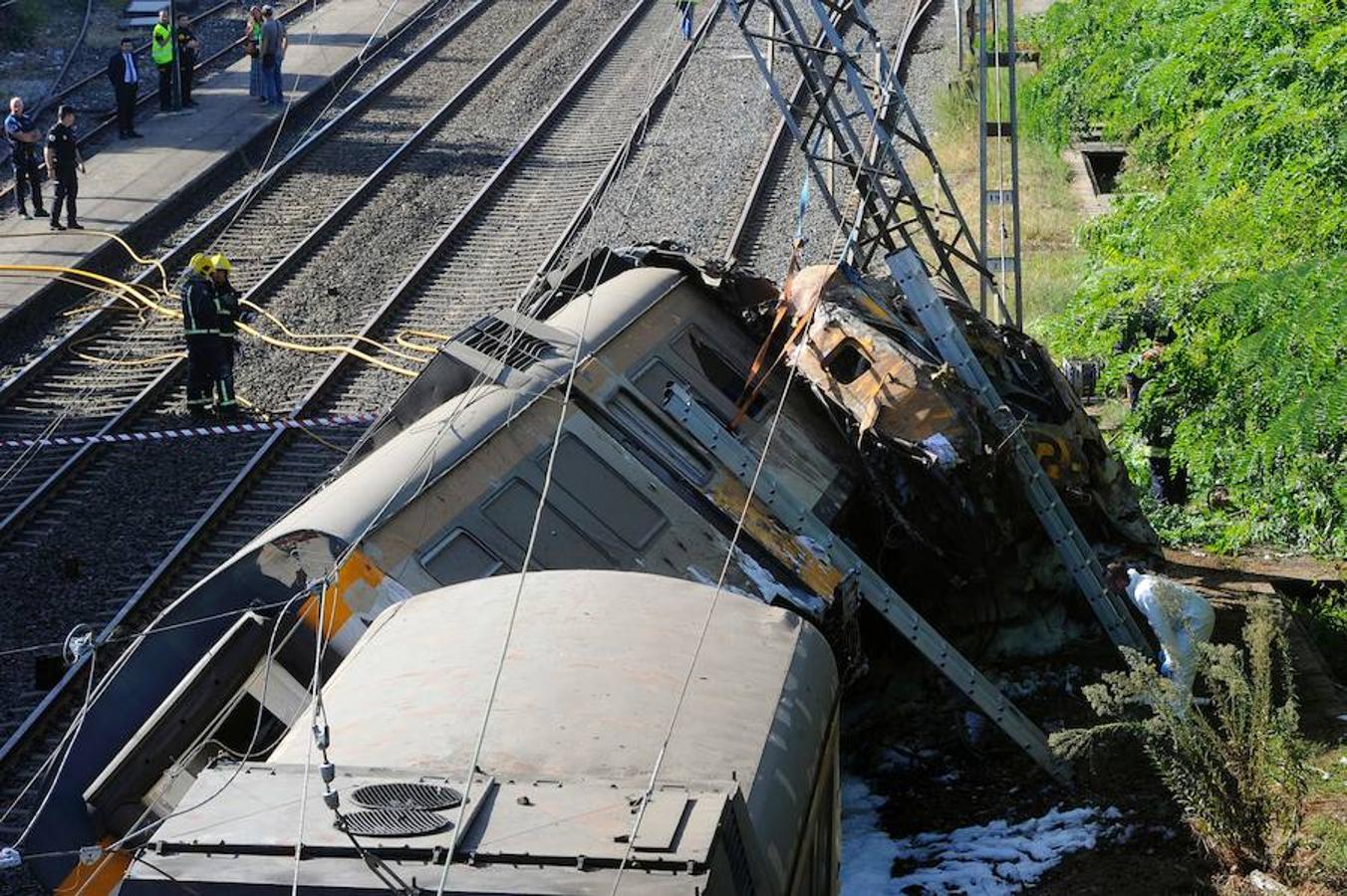 Descarrila un tren en O Porriño