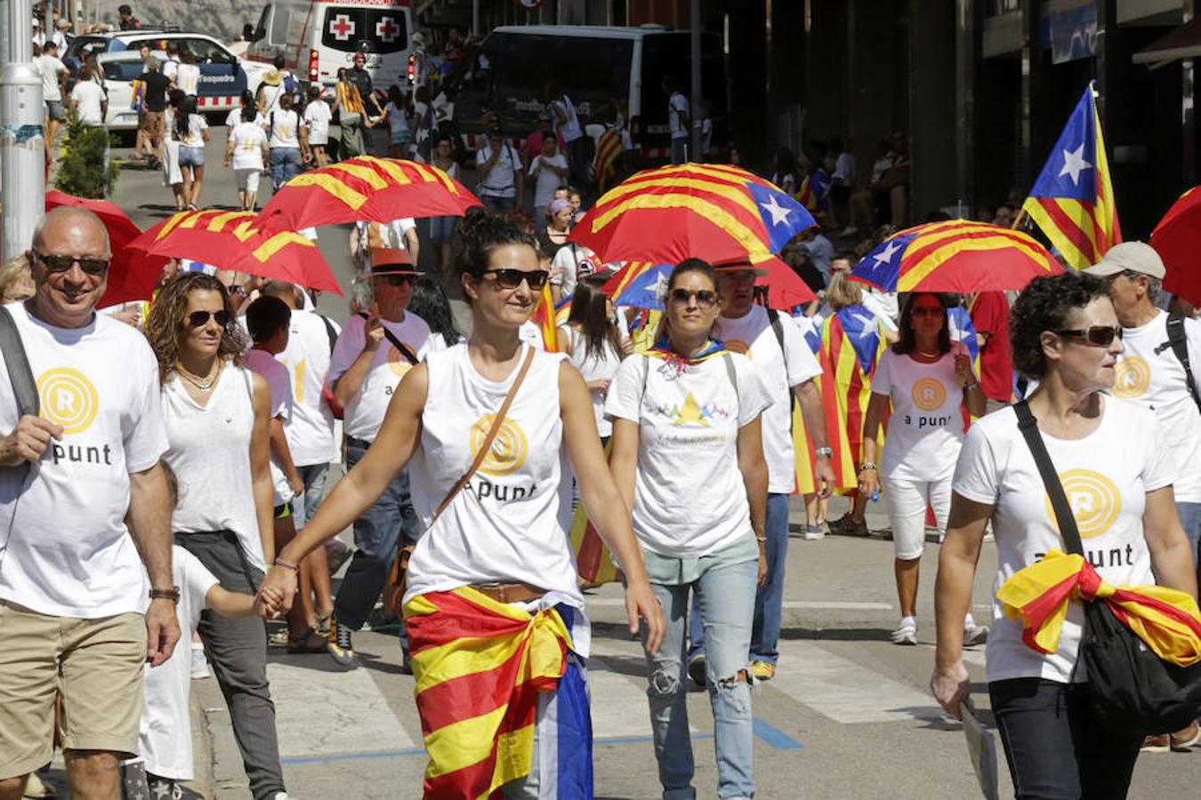 Manifestación independentista en cinco localidades de Cataluña