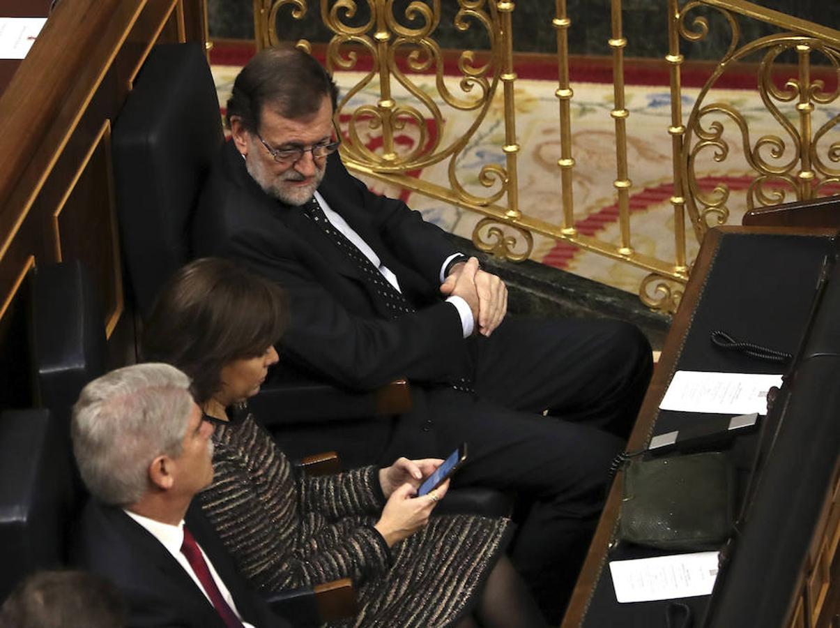 Soraya Sáenz de Santamaría y Mariano Rajoy, a la espera de los Reyes.