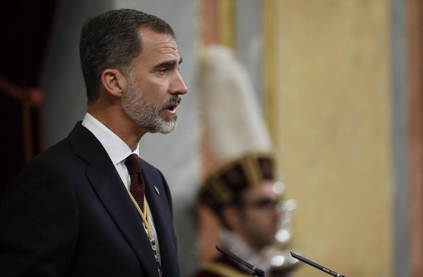 El rey Felipe, durante su discurso.