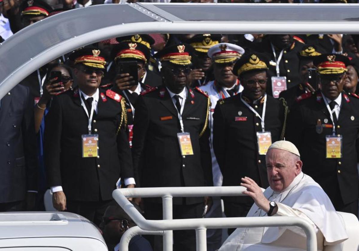 El Papa, durante su visita al Congo