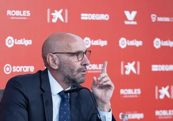 Monchi durante una rueda de prensa