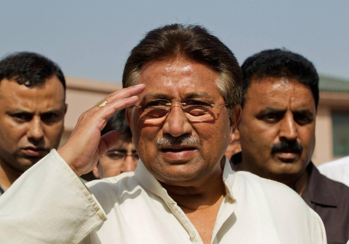 Musharraf fotografiado en Islamabad en 2013, en un acto político