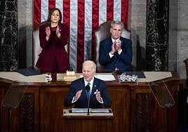 Biden, durante su intervención en el Congreso