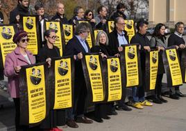 Dolors Feliu durante una concentración de la ANC el pasado enero en Barcelona.