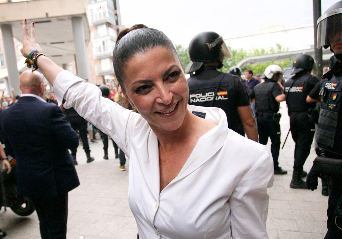 Macarena Olona, en septiembre de 2022 antes de dar una conferencia en la Universidad de Murcia.