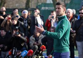 Novak Djokovic, durante una rueda de prensa en Belgrado.