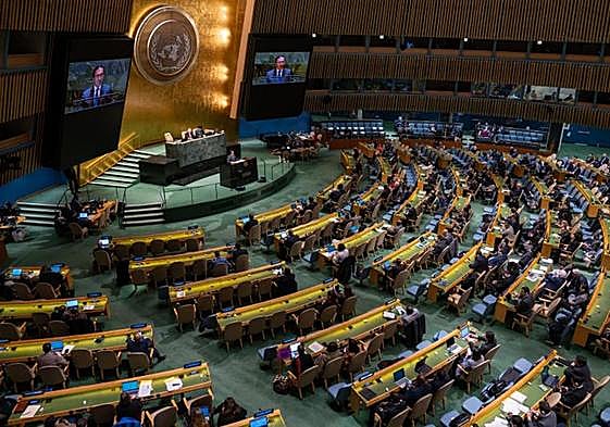 La Asamblea General de Naciones Unidas, durante su reunión de este jueves