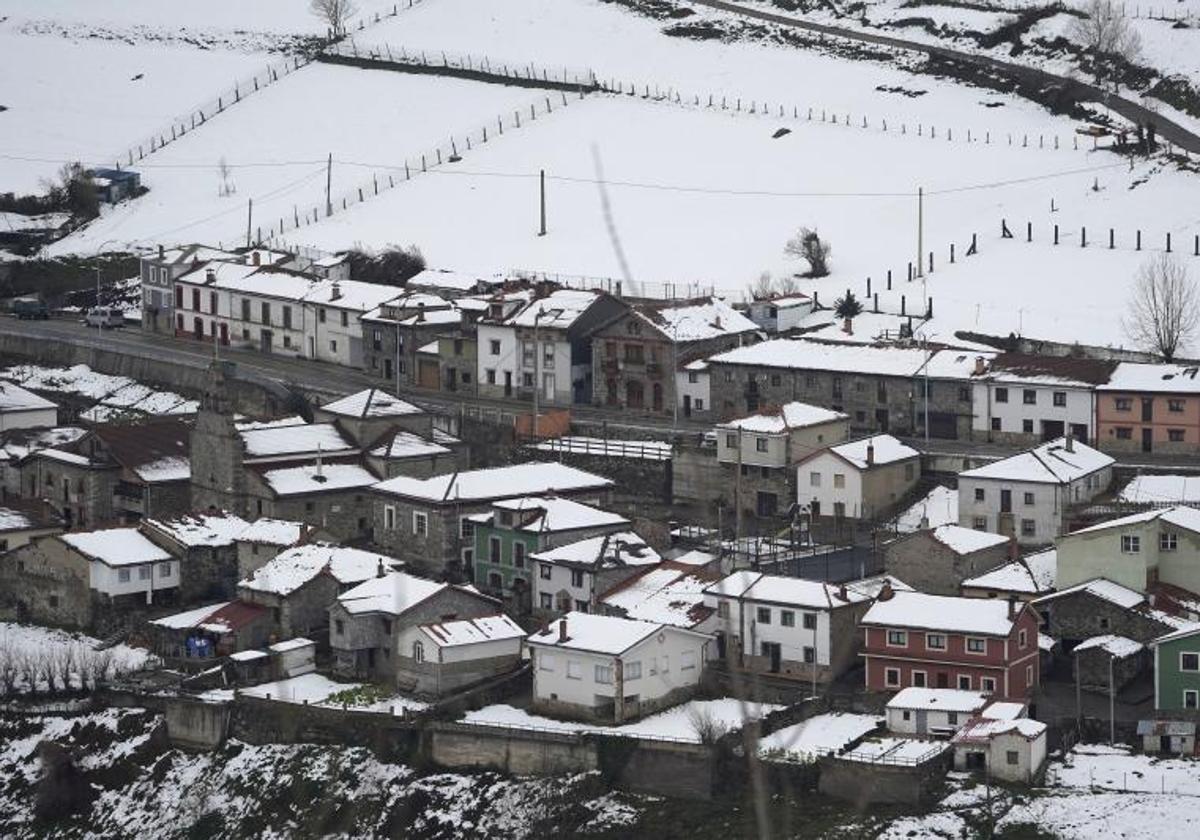 Vista este domingo del puerto de Pajares, en el Principado de Asturias.