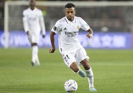 Rodrygo, durante un partido de la presente temporada.