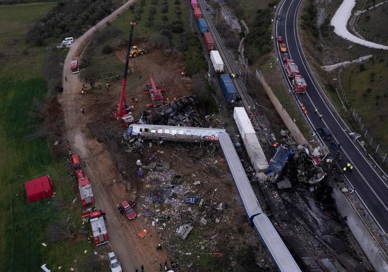 Las imágenes del accidente de tren en Grecia