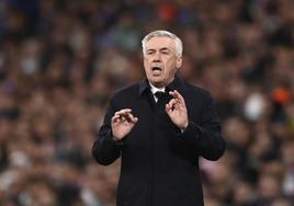 Carlo Ancelotti, entrenador del Real Madrid, en el clásico copero.