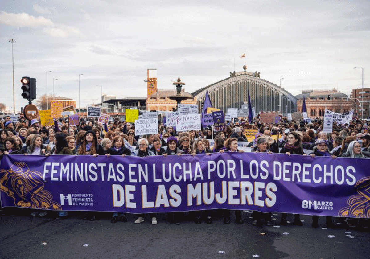 Marchas en Madrid por el 8-M, Día Internacional de la Mujer.