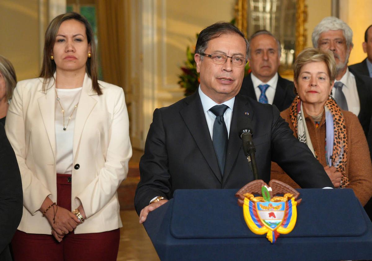 El presidente colombiano, Gustavo Petro, durante una alocución el pasado febrero en Bogotá.