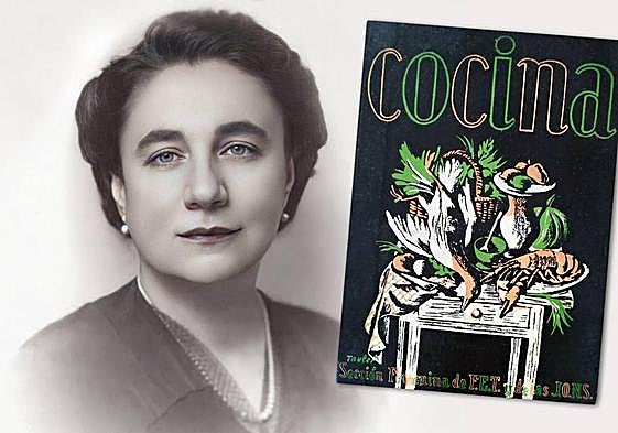 Ana María Herrera junto a su 'Manual de cocina'.