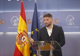 El portavoz de ERC, Gabriel Rufián, en el Congreso