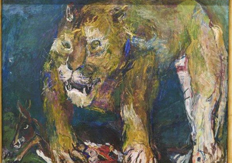 'Tigón', mezcla de tigre y león que Kokoschka pintó en 1926 en el zoo de Londres.