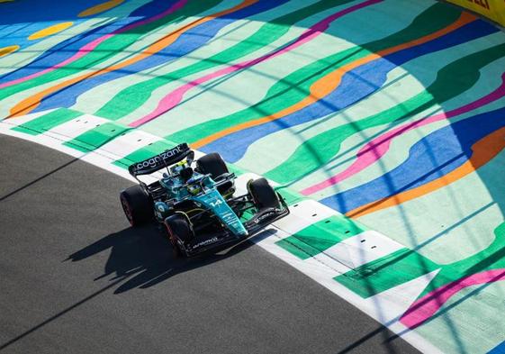 Fernando Alonso, en el circuito de Yeda.