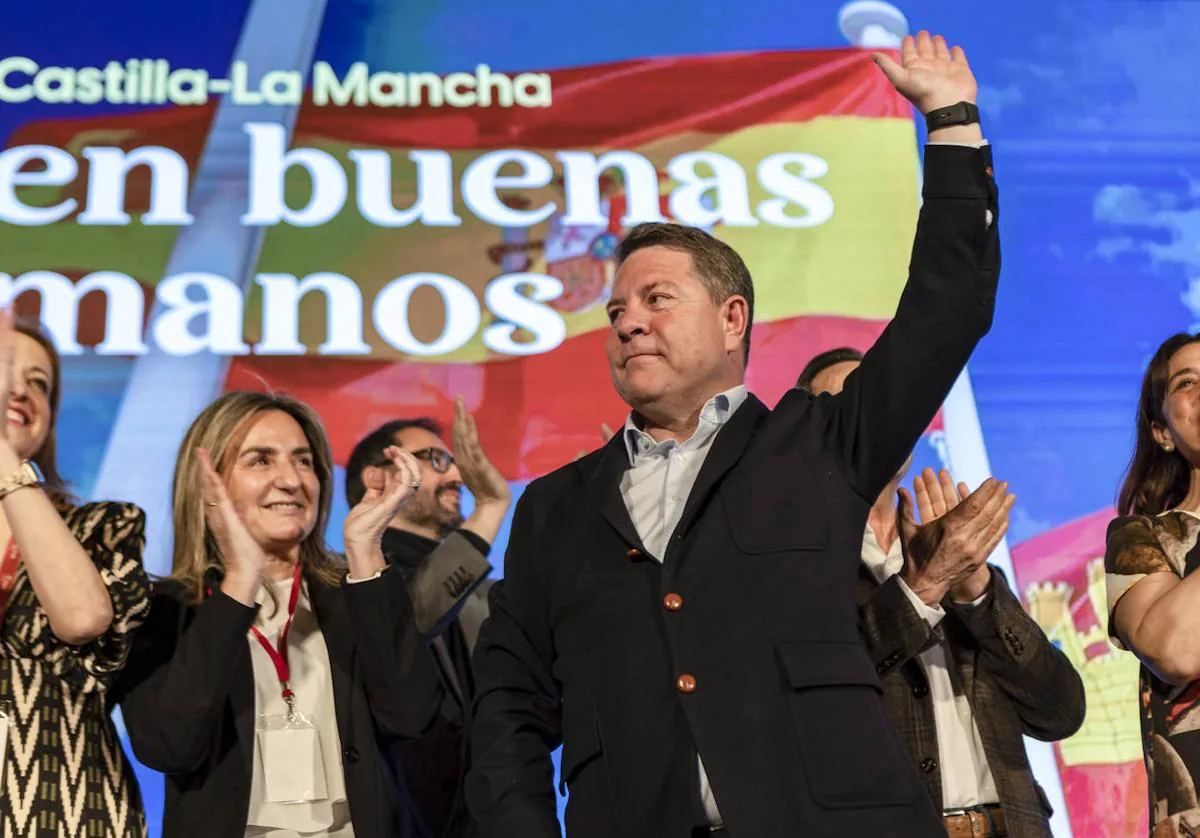 El presidente de Castilla-La Mancha, Emiliano García-Page, al final de la reunión del comité regional de su partido el domingo pasado.