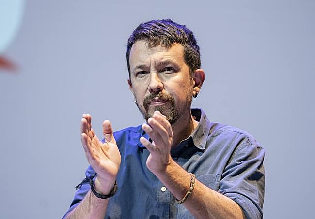 El exlíder de Podemos, Pablo Iglesias, en un acto de esta formación.