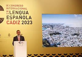 El rey Felipe en la inauguración este lunes del IX Congreso Internacional de la Lengua Española.