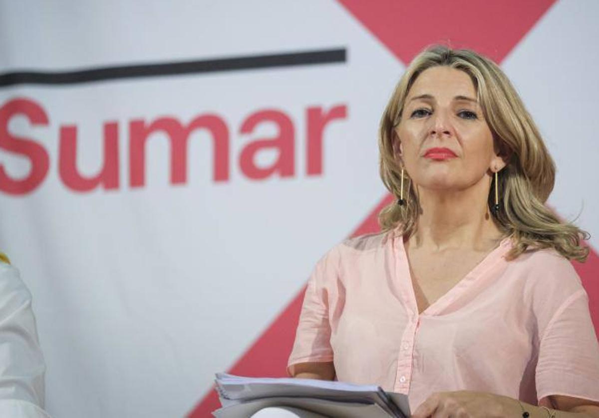 Yolanda Díaz, este sábado, durante un acto de Sumar en Las Palmas de Gran Canaria.