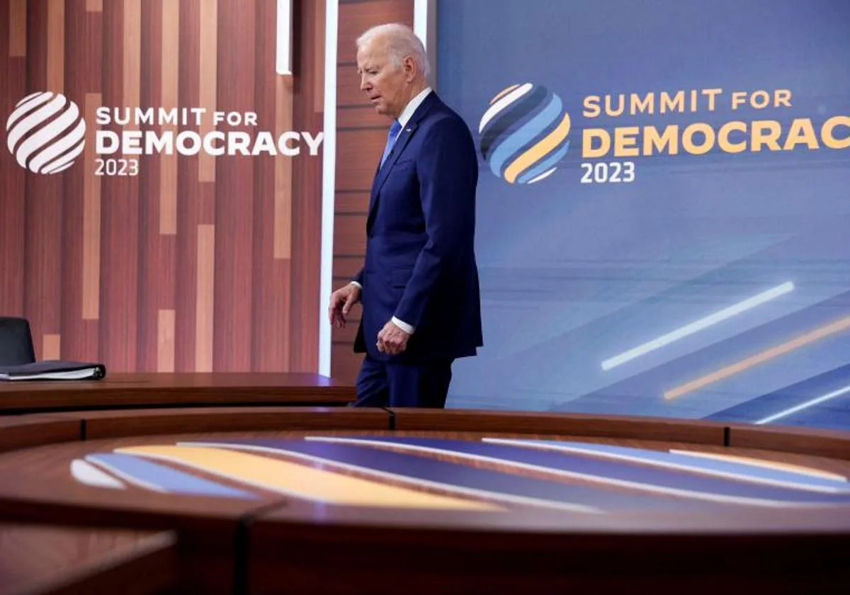 El presidente estadounidense, Joe Biden, este miércoles, en la Cumbre para la Democracia.