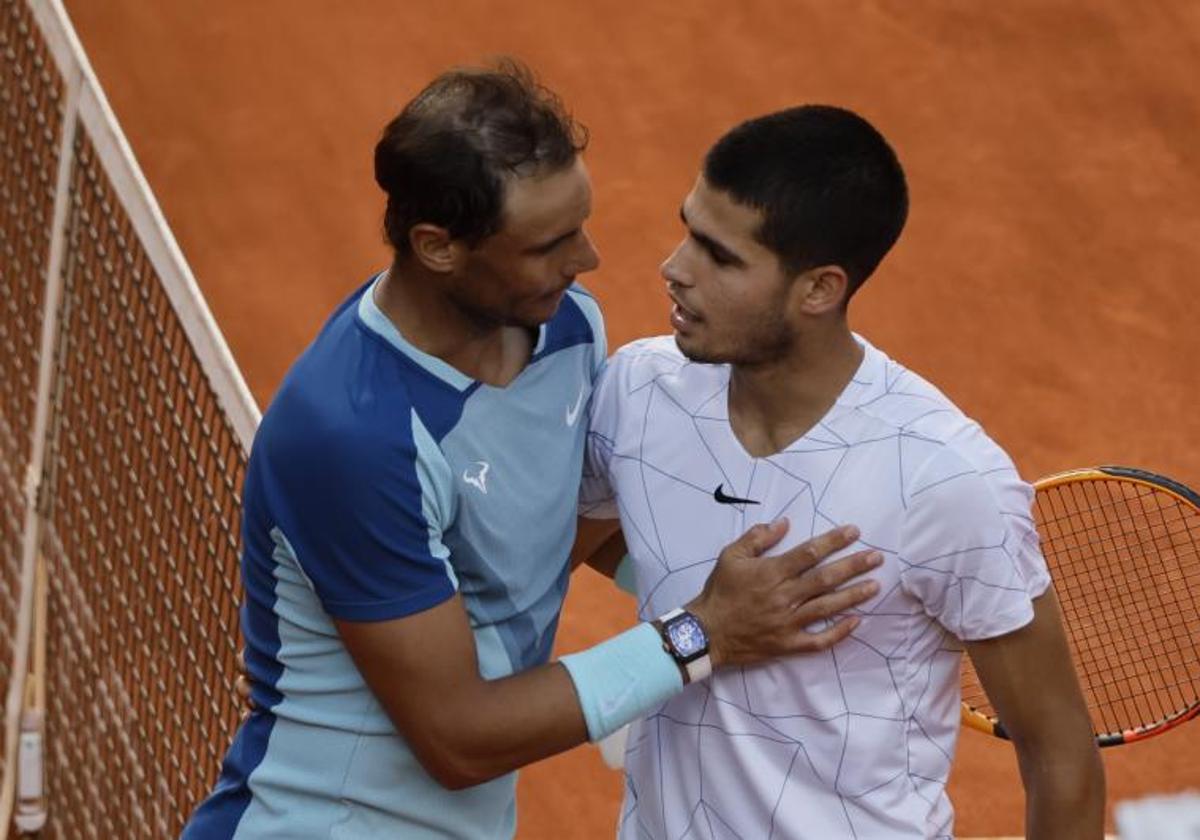 Nadal y Alcaraz, en el Masters 1.000 de Madrid de 2022