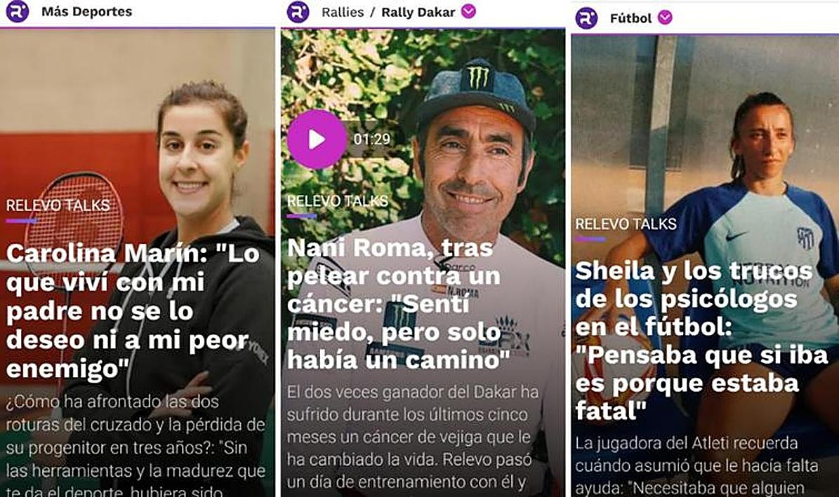 Tres de las entrevistas publicadas en Relevo Talks.