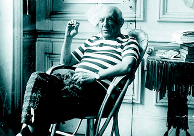 Picasso in his house on the French Riviera.