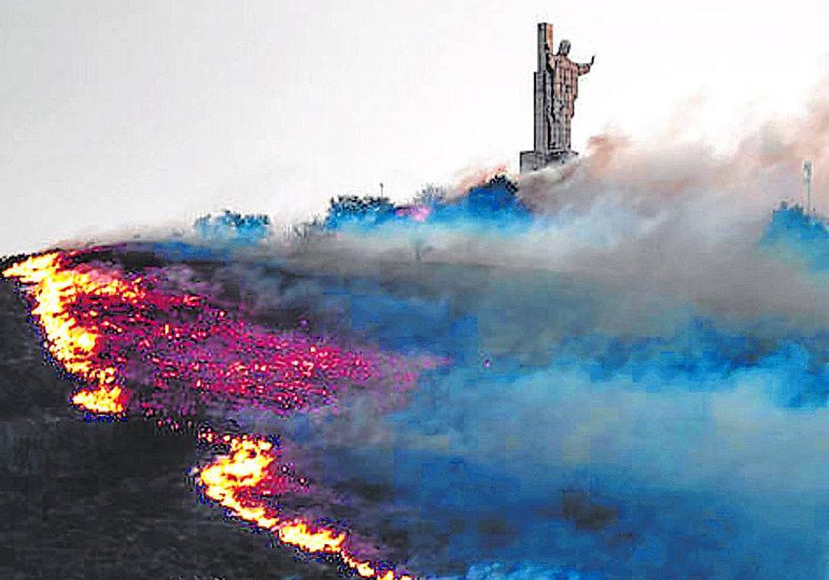 Incendio la semana pasada en el monte Naranco en Asturias