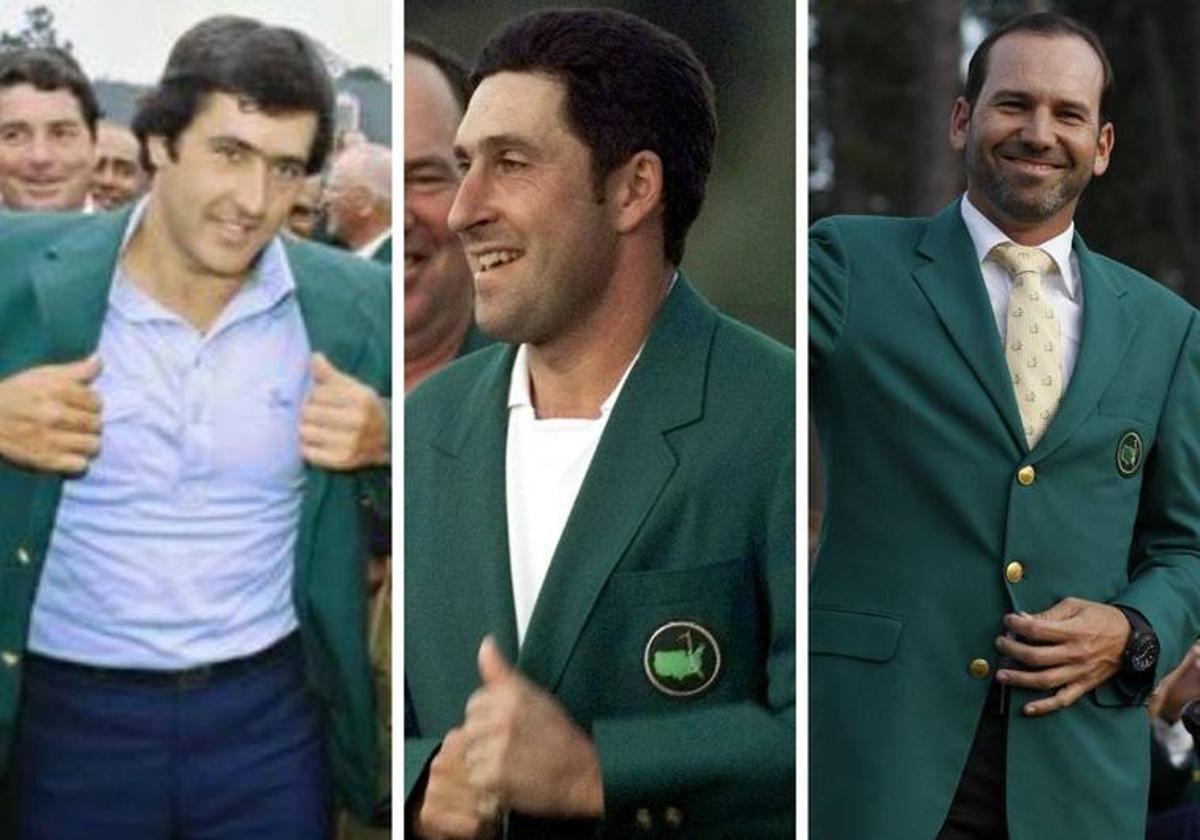 Seve Ballesteros, José María Olazabal y Sergio García, los otros ganadores españoles en Augusta.